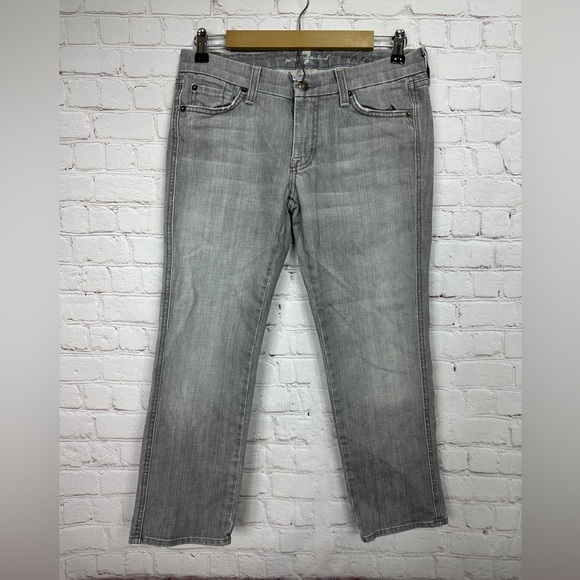 7‎ for all mankind gray crop Kate denim jeans, sz 28 - Picture 1 of 5
